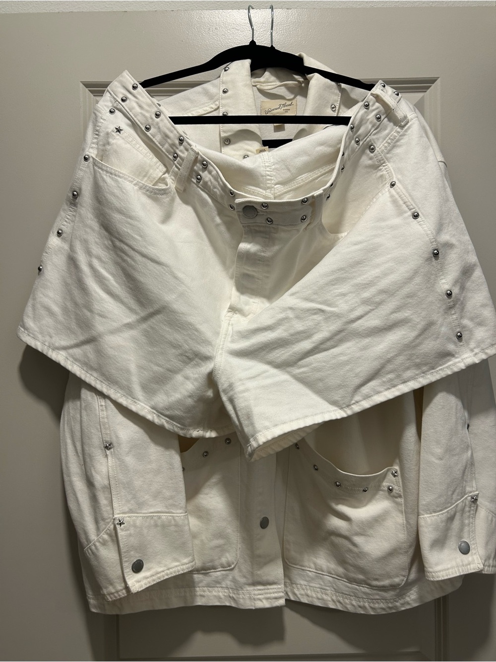Universal Thread White Stud-Trim Jean Jacket